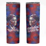 Rosa Parks Skinny Tumbler Red Blue Abstract Art Portrait Sitting Down to Stand Up Quote Civil Rights Tribute - African Pride