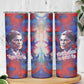 Rosa Parks Skinny Tumbler Red Blue Abstract Art Portrait Sitting Down to Stand Up Quote Civil Rights Tribute - African Pride