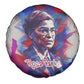 Rosa Parks Spare Tire Cover Red Blue Abstract Art Portrait Sitting Down to Stand Up Quote Civil Rights Tribute - African Pride
