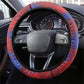 Rosa Parks Steering Wheel Cover Red Blue Abstract Art Portrait Sitting Down to Stand Up Quote Civil Rights Tribute - African Pride