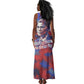 Rosa Parks Tank Maxi Dress Red Blue Abstract Art Portrait Sitting Down to Stand Up Quote Civil Rights Tribute - African Pride