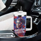 Rosa Parks Tumbler With Handle Red Blue Abstract Art Portrait Sitting Down to Stand Up Quote Civil Rights Tribute - African Pride