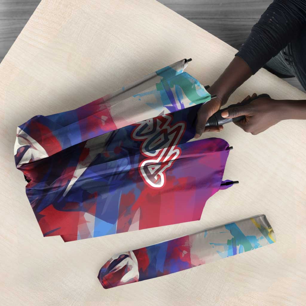 Rosa Parks Umbrella Red Blue Abstract Art Portrait Sitting Down to Stand Up Quote Civil Rights Tribute - African Pride