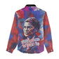 Rosa Parks Women Casual Shirt Red Blue Abstract Art Portrait Sitting Down to Stand Up Quote Civil Rights Tribute - African Pride