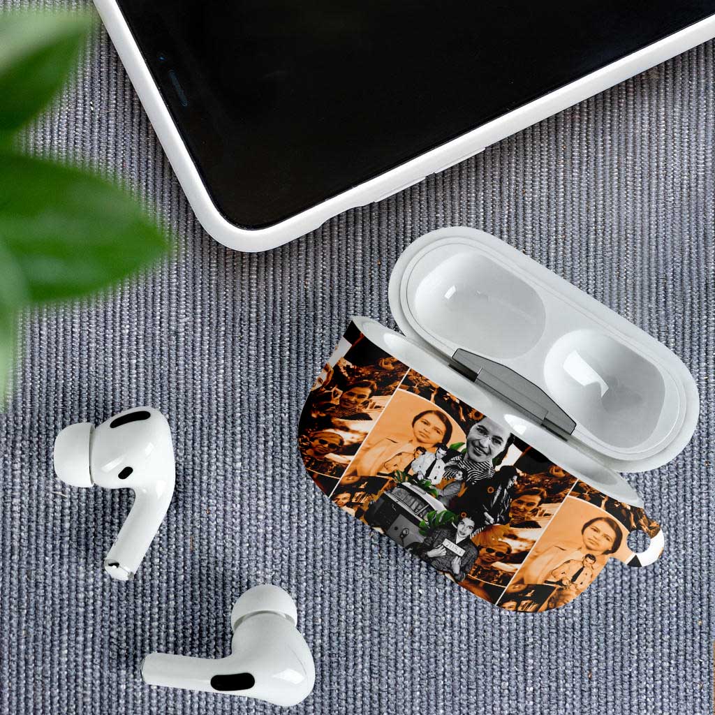 Rosa Parks AirPods Case Sepia Collage Design Civil Rights Icon I Believe There Is Only One Race Quote - African Pride