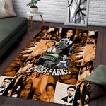 Rosa Parks Area Rug Sepia Collage Design Civil Rights Icon I Believe There Is Only One Race Quote - African Pride