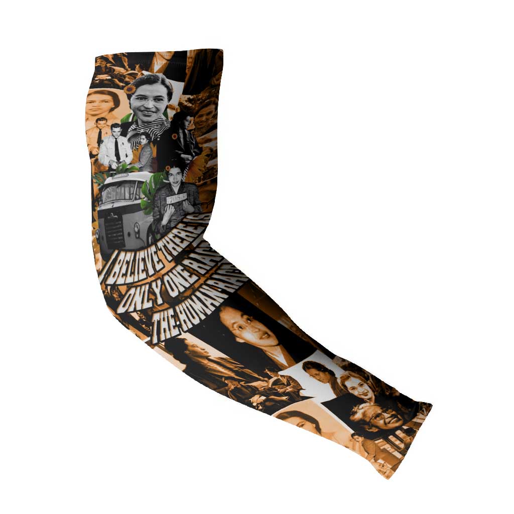 Rosa Parks Arm Sleeves Sepia Collage Design Civil Rights Icon I Believe There Is Only One Race Quote - African Pride