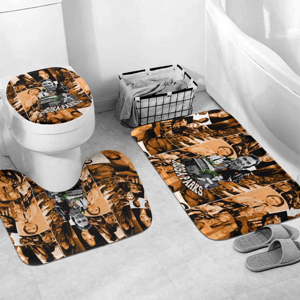 Rosa Parks Bathroom Set Sepia Collage Design Civil Rights Icon I Believe There Is Only One Race Quote - African Pride