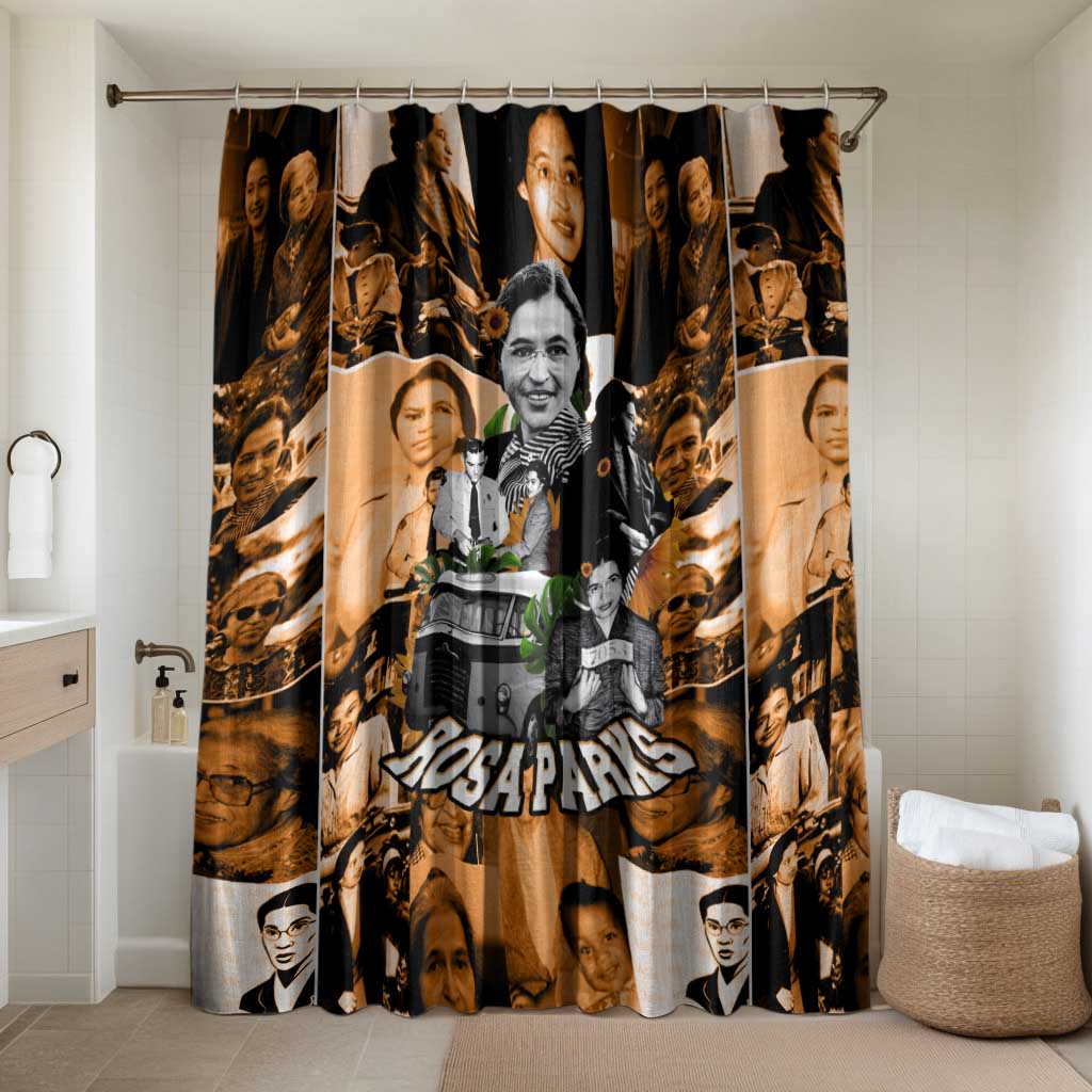 Rosa Parks Bathroom Set Sepia Collage Design Civil Rights Icon I Believe There Is Only One Race Quote - African Pride