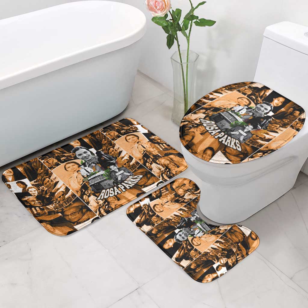 Rosa Parks Bathroom Set Sepia Collage Design Civil Rights Icon I Believe There Is Only One Race Quote - African Pride