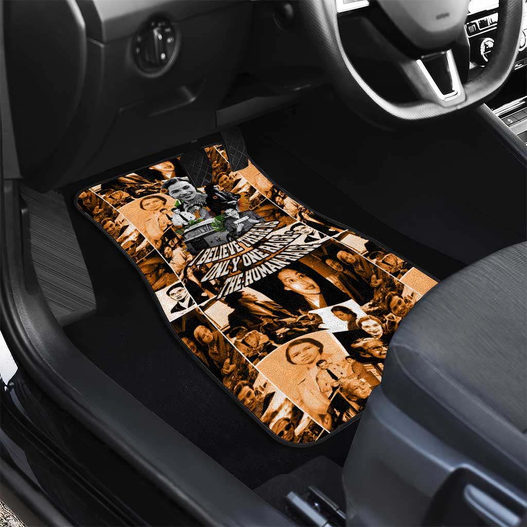 Rosa Parks Car Mats Sepia Collage Design Civil Rights Icon I Believe There Is Only One Race Quote - African Pride