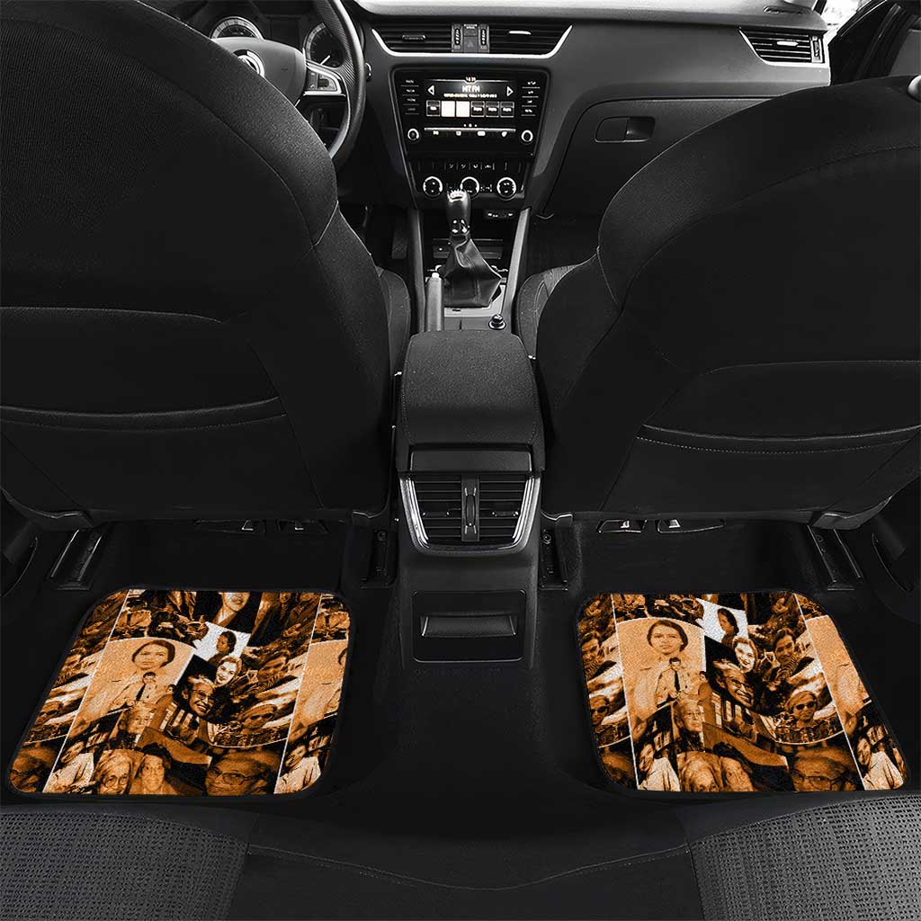 Rosa Parks Car Mats Sepia Collage Design Civil Rights Icon I Believe There Is Only One Race Quote - African Pride
