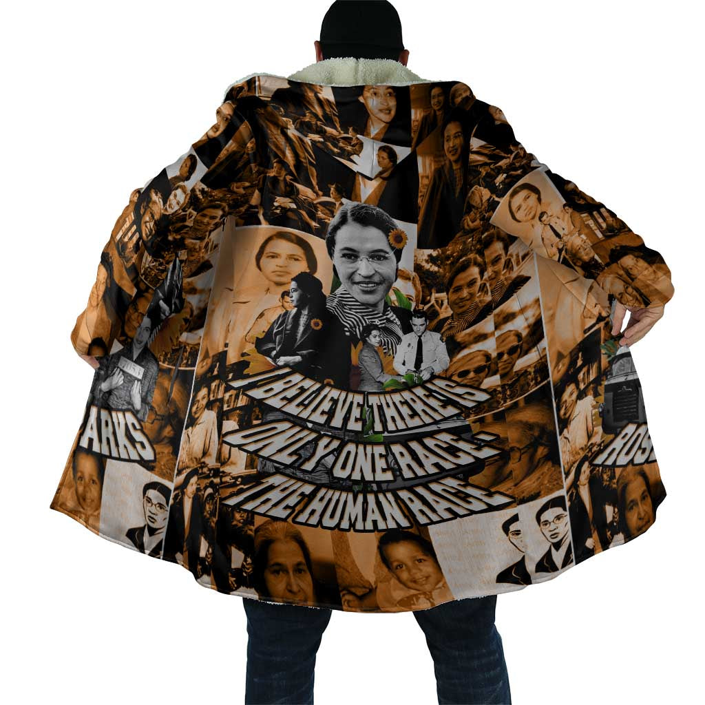 Rosa Parks Cloak Sepia Collage Design Civil Rights Icon I Believe There Is Only One Race Quote - African Pride