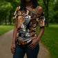 Rosa Parks Cross Shoulder Shirt Sepia Collage Design Civil Rights Icon I Believe There Is Only One Race Quote - African Pride
