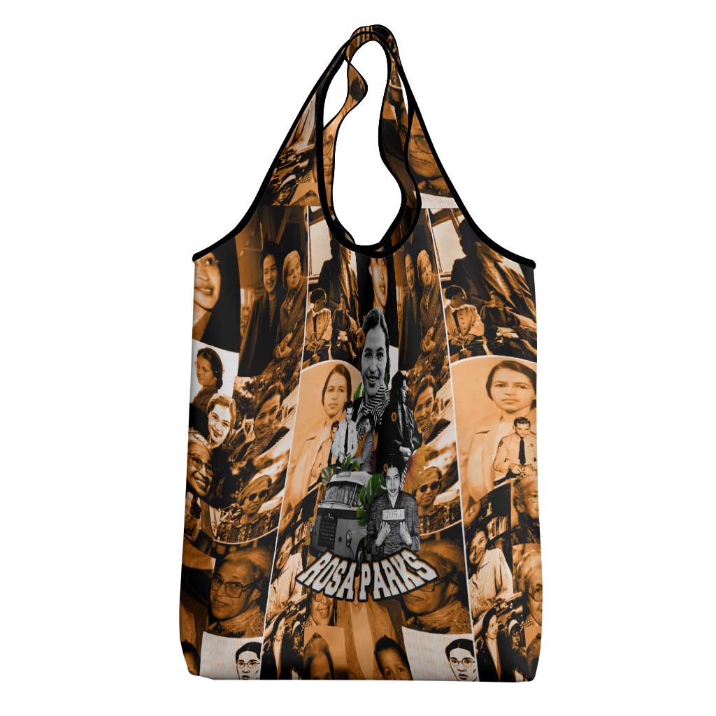 Rosa Parks Grocery Bag Sepia Collage Design Civil Rights Icon I Believe There Is Only One Race Quote - African Pride