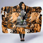 Rosa Parks Hooded Blanket Sepia Collage Design Civil Rights Icon I Believe There Is Only One Race Quote - African Pride
