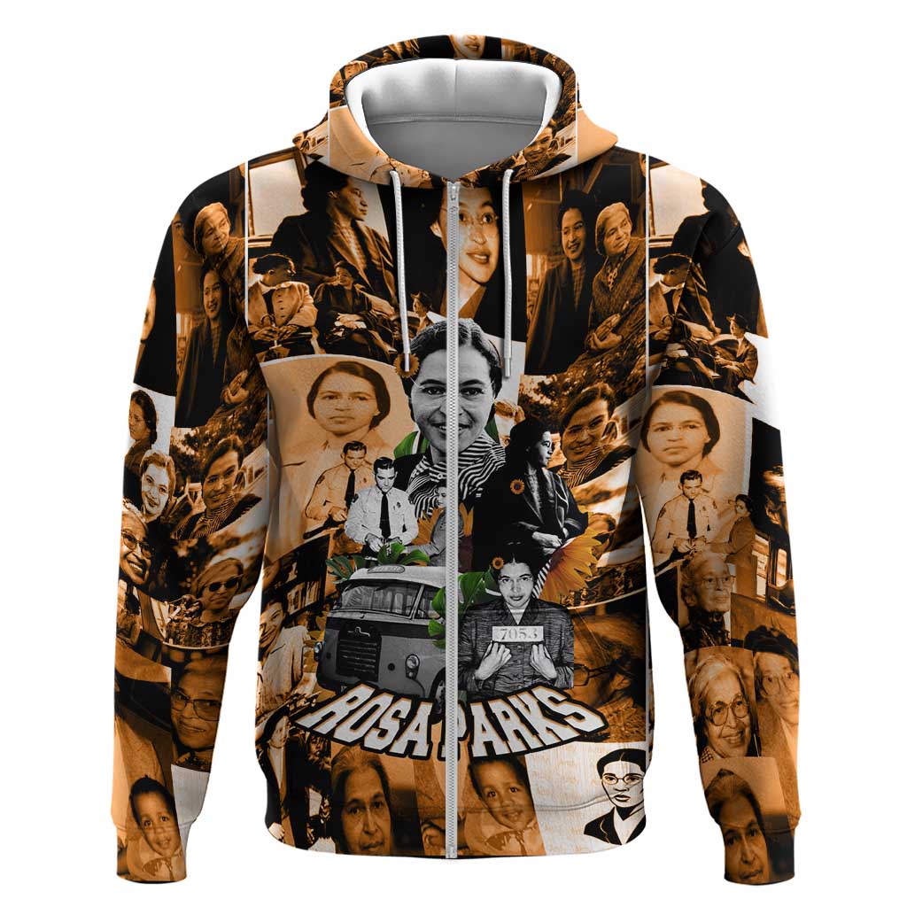 Rosa Parks Hoodie Sepia Collage Design Civil Rights Icon I Believe There Is Only One Race Quote - African Pride
