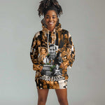 Rosa Parks Hoodie Dress Sepia Collage Design Civil Rights Icon I Believe There Is Only One Race Quote - African Pride