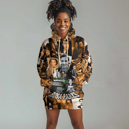 Rosa Parks Hoodie Dress Sepia Collage Design Civil Rights Icon I Believe There Is Only One Race Quote - African Pride