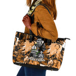 Rosa Parks Leather Tote Bag Sepia Collage Design Civil Rights Icon I Believe There Is Only One Race Quote - African Pride