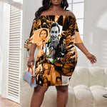 Rosa Parks Off Shoulder Short Dress Sepia Collage Design Civil Rights Icon I Believe There Is Only One Race Quote - African Pride