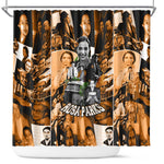 Rosa Parks Shower Curtain Sepia Collage Design Civil Rights Icon I Believe There Is Only One Race Quote - African Pride