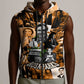 Rosa Parks Sleeveless Zip Hoodie Sepia Collage Design Civil Rights Icon I Believe There Is Only One Race Quote - African Pride