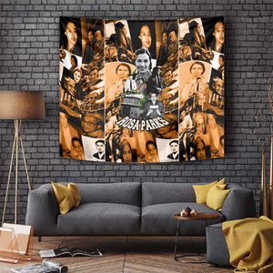 Rosa Parks Tapestry Sepia Collage Design Civil Rights Icon I Believe There Is Only One Race Quote - African Pride