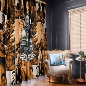 Rosa Parks Window Curtain Sepia Collage Design Civil Rights Icon I Believe There Is Only One Race Quote - African Pride