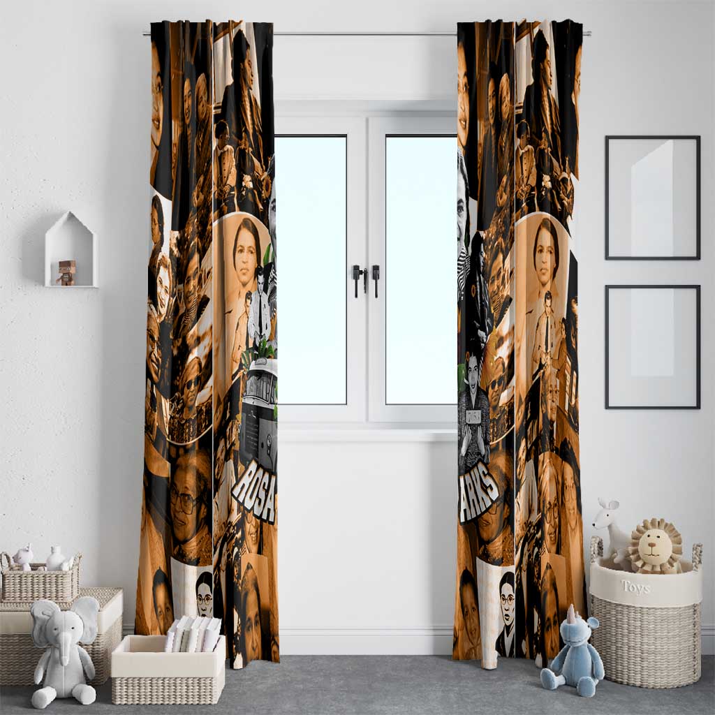 Rosa Parks Window Curtain Sepia Collage Design Civil Rights Icon I Believe There Is Only One Race Quote - African Pride