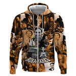 Rosa Parks Zip Hoodie Sepia Collage Design Civil Rights Icon I Believe There Is Only One Race Quote - African Pride