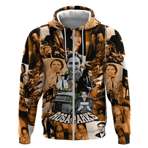 Rosa Parks Zip Hoodie Sepia Collage Design Civil Rights Icon I Believe There Is Only One Race Quote - African Pride