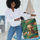 Frederick Douglass Laundry Basket Green Abstract Design Civil Rights Leader Quote on Race and Humanity - African Pride