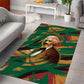 Frederick Douglass Area Rug Green Abstract Design Civil Rights Leader Quote on Race and Humanity - African Pride
