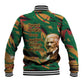 Frederick Douglass Baseball Jacket Green Abstract Design Civil Rights Leader Quote on Race and Humanity - African Pride