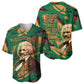 Frederick Douglass Baseball Jersey Green Abstract Design Civil Rights Leader Quote on Race and Humanity TS04