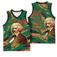 Frederick Douglass Basketball Jersey Green Abstract Design Civil Rights Leader Quote on Race and Humanity - African Pride