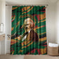 Frederick Douglass Bathroom Set Green Abstract Design Civil Rights Leader Quote on Race and Humanity - African Pride