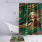 Frederick Douglass Bathroom Set Green Abstract Design Civil Rights Leader Quote on Race and Humanity - African Pride