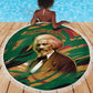 Frederick Douglass Beach Blanket Green Abstract Design Civil Rights Leader Quote on Race and Humanity - African Pride