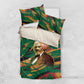 Frederick Douglass Bedding Set Green Abstract Design Civil Rights Leader Quote on Race and Humanity - African Pride