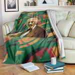 Frederick Douglass Blanket Green Abstract Design Civil Rights Leader Quote on Race and Humanity - African Pride