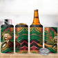 Frederick Douglass 4 in 1 Can Cooler Tumbler Green Abstract Design Civil Rights Leader Quote on Race and Humanity - African Pride