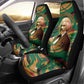 Frederick Douglass Car Seat Cover Green Abstract Design Civil Rights Leader Quote on Race and Humanity - African Pride