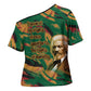 Frederick Douglass Cross Shoulder Shirt Green Abstract Design Civil Rights Leader Quote on Race and Humanity - African Pride