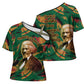 Frederick Douglass Cross Shoulder Shirt Green Abstract Design Civil Rights Leader Quote on Race and Humanity - African Pride