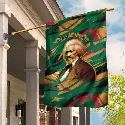 Frederick Douglass Garden Flag Green Abstract Design Civil Rights Leader Quote on Race and Humanity - African Pride