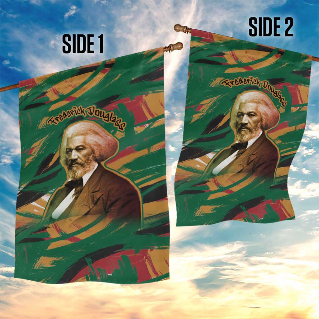 Frederick Douglass Garden Flag Green Abstract Design Civil Rights Leader Quote on Race and Humanity - African Pride
