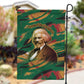 Frederick Douglass Garden Flag Green Abstract Design Civil Rights Leader Quote on Race and Humanity - African Pride