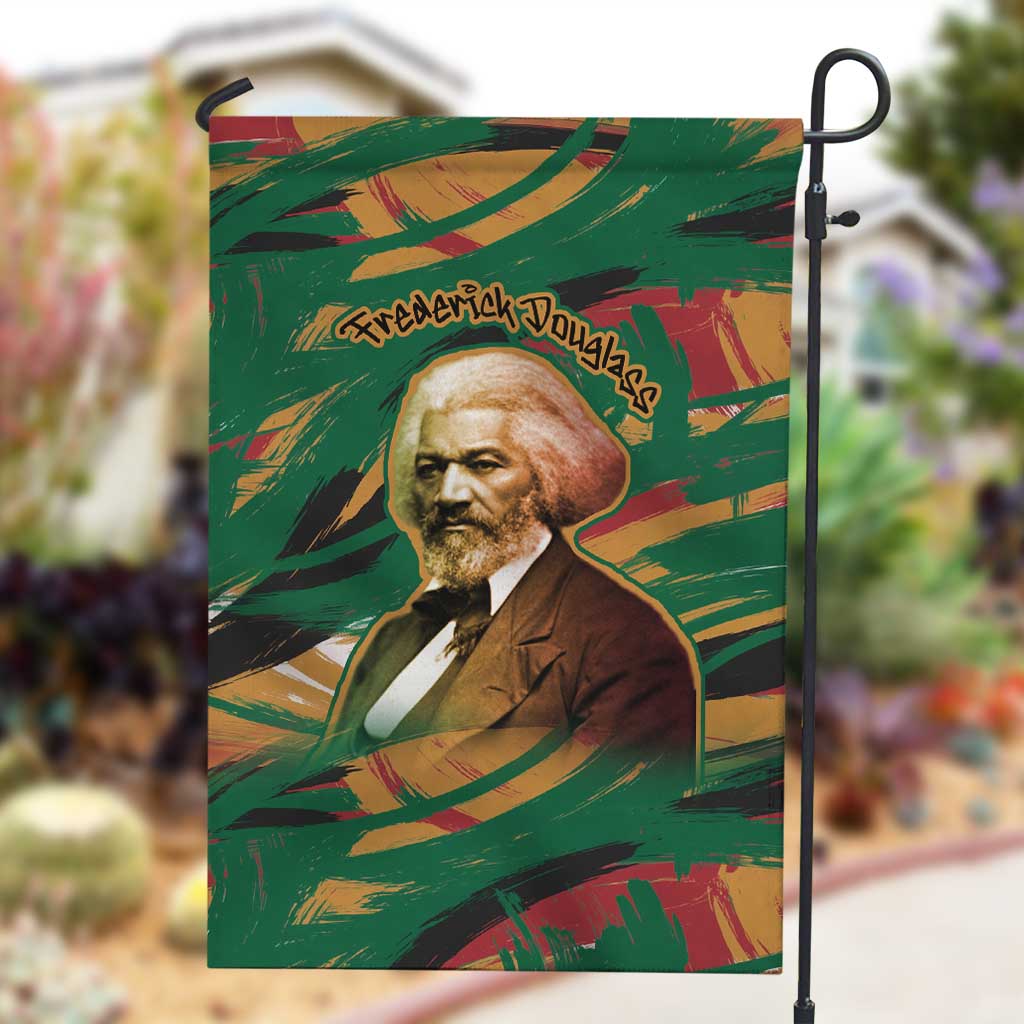 Frederick Douglass Garden Flag Green Abstract Design Civil Rights Leader Quote on Race and Humanity - African Pride